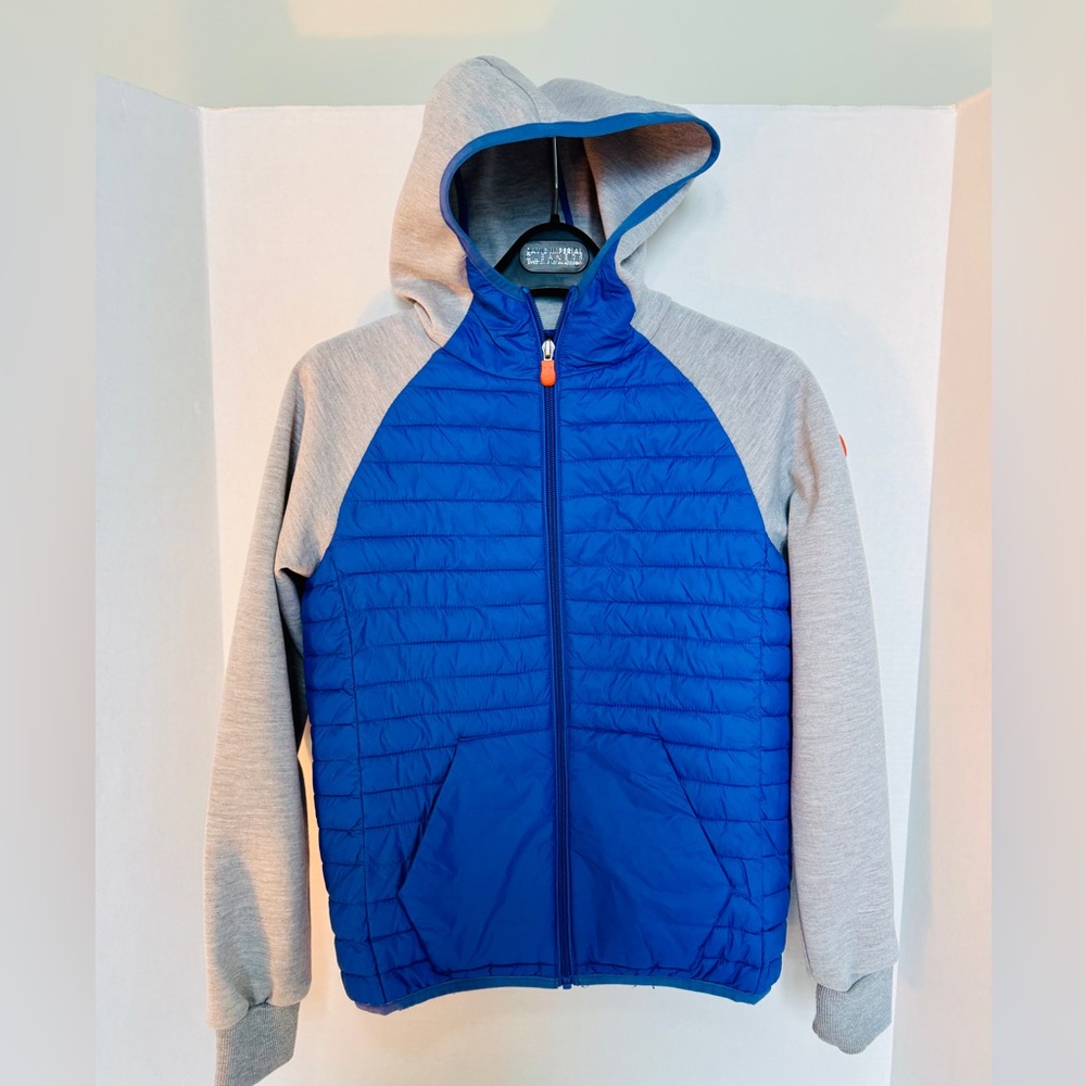 SAVE THE DUCK Blue and Gray Puffer Jacket for Kids
